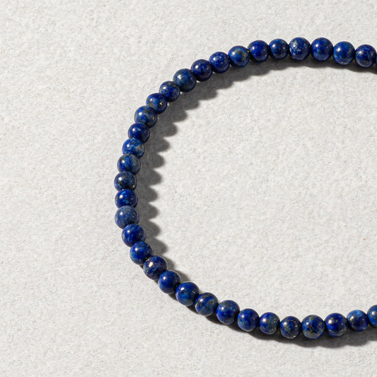 Mens Blue Lapis Beaded Bracelet