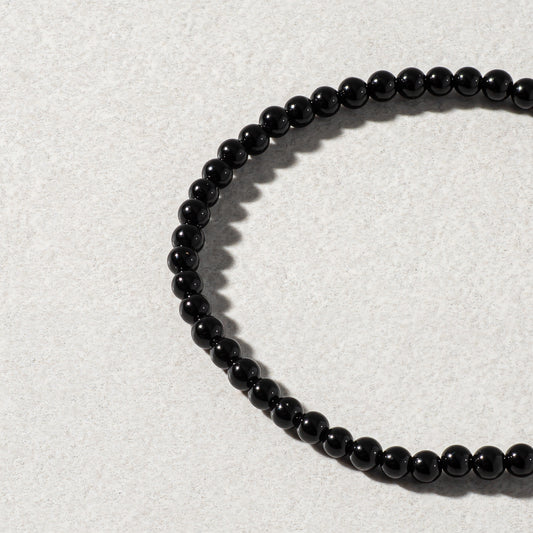 Mens Black Onyx Beaded Bracelet