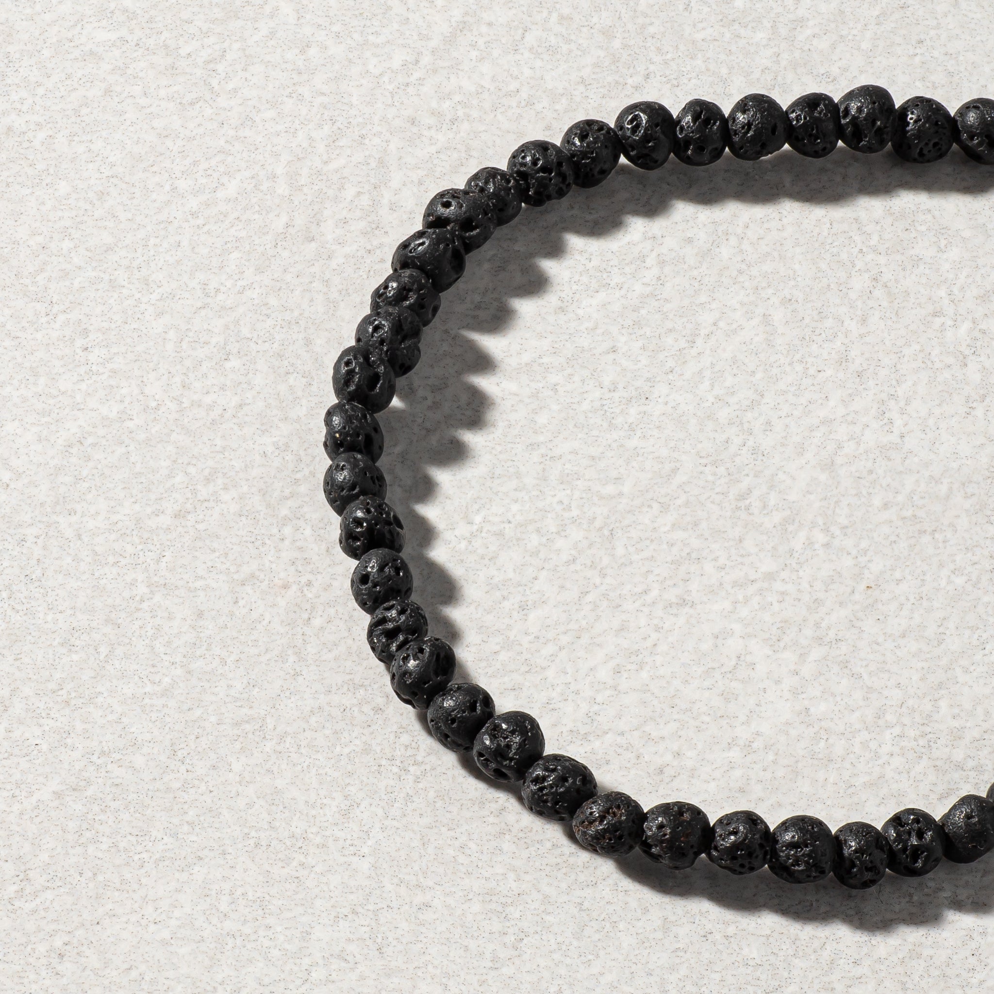 Mens Black Lava Beaded Bracelet