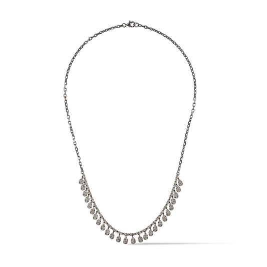 Sterling and Diamond Pear Drop Necklace