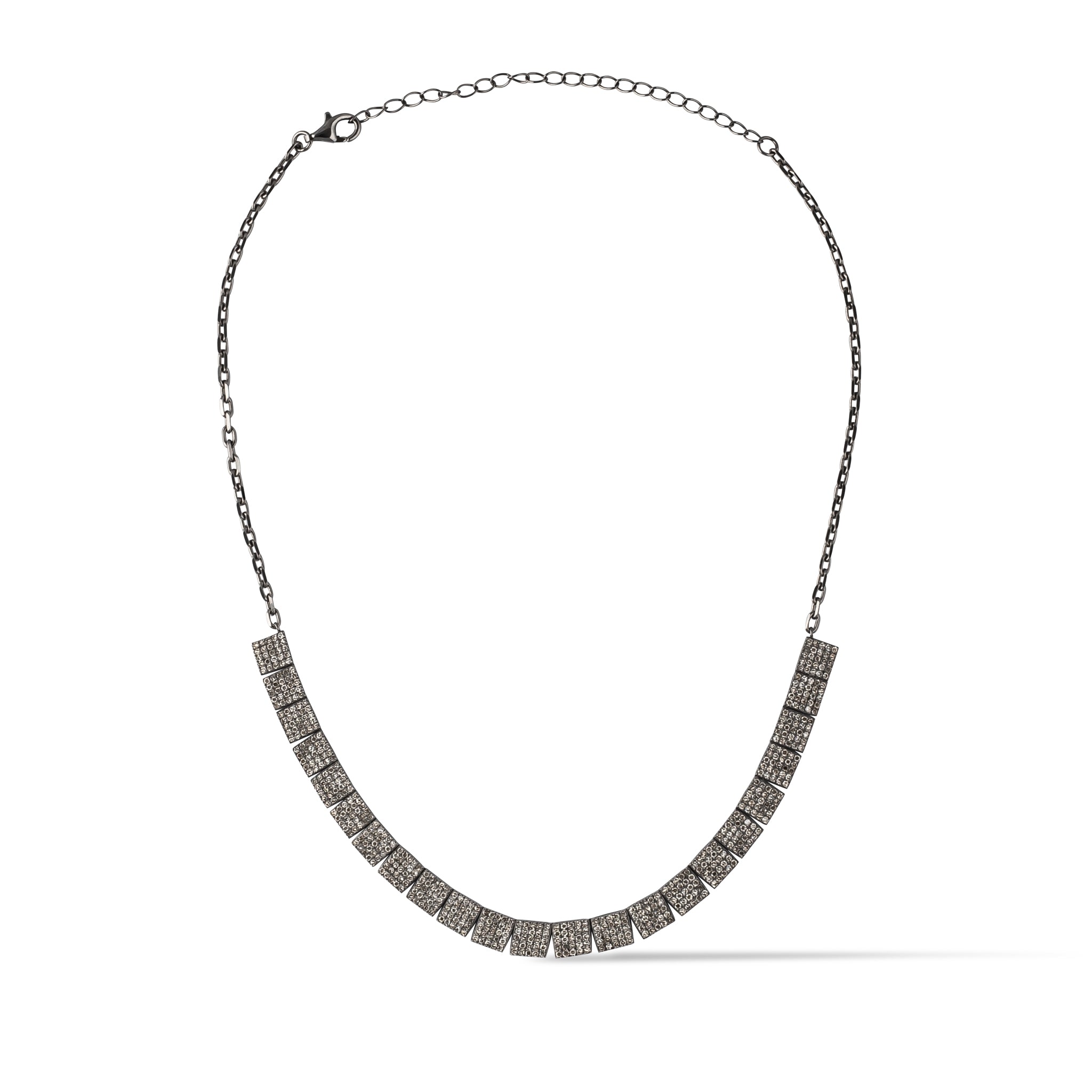 Sterling and Diamond Square Necklace