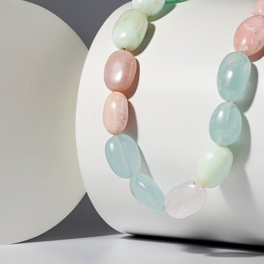 Multi Gemstone Beaded Necklace 16"-18" Adjustable