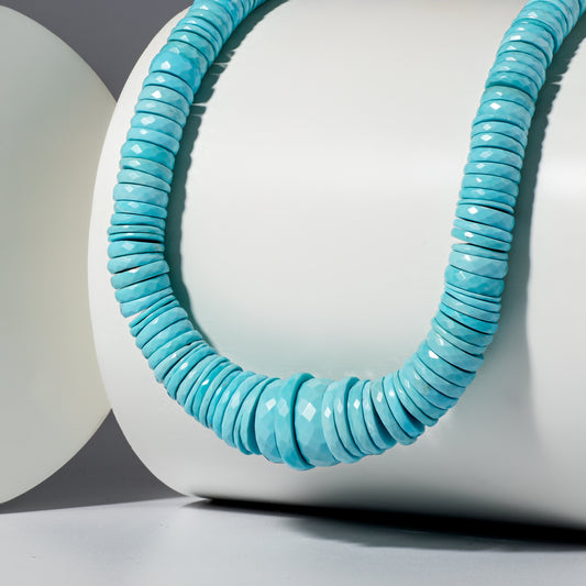 Sleeping Beauty Turquoise Adjustable Beaded Necklace