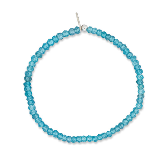 2mm Blue Zircon Beaded Bracelet