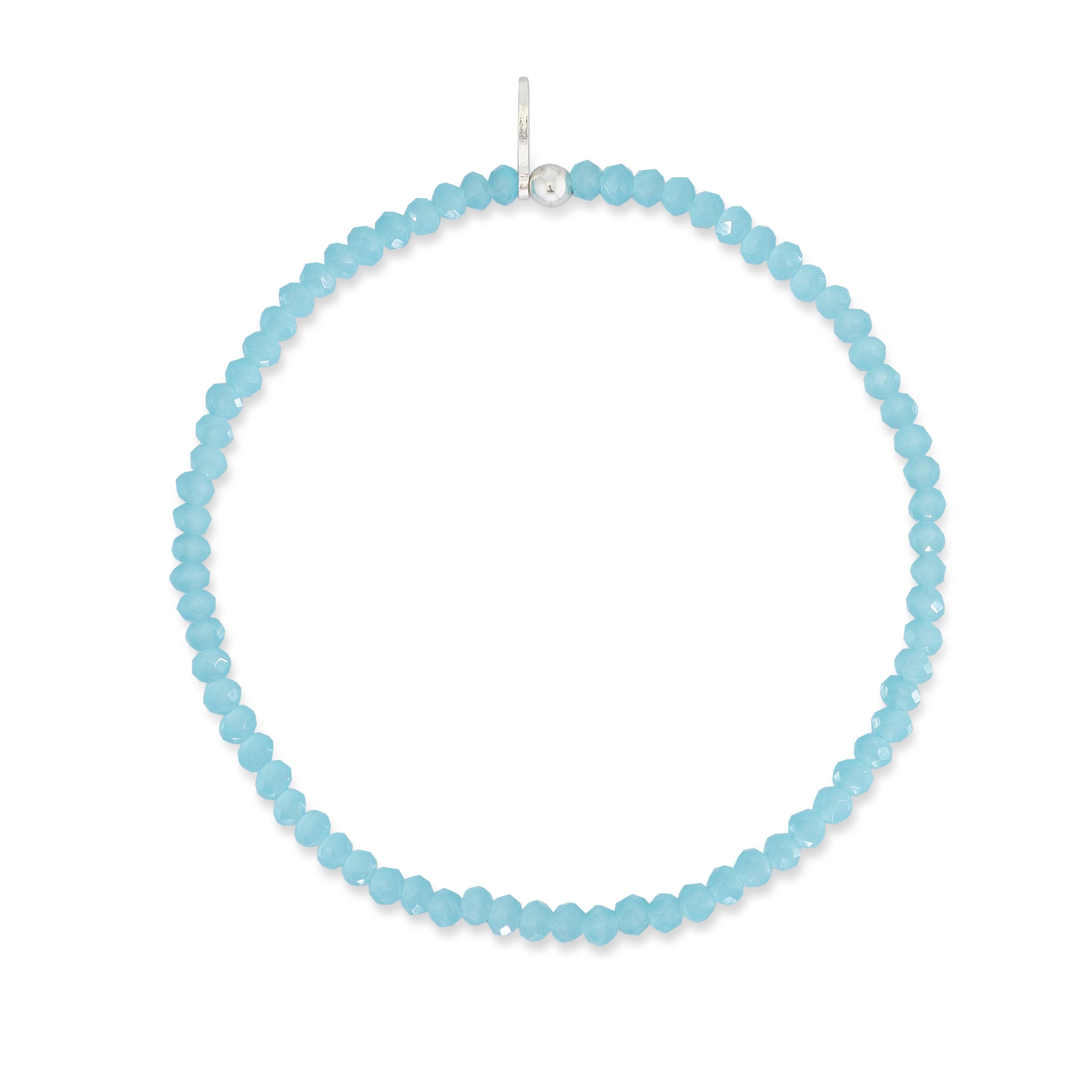 2mm Sky Blue Crystal Beaded Bracelet