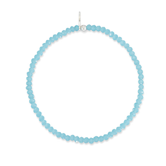 2mm Sky Blue Crystal Beaded Bracelet
