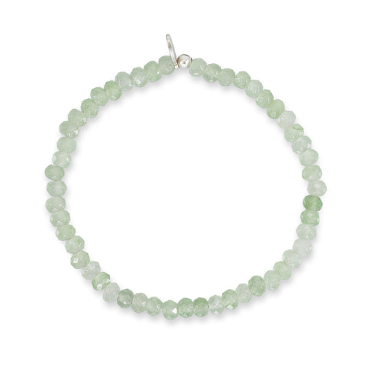 4mm Bright Green Jade Beaded Bracelet