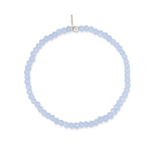 2mm Periwinkle Crystal Beaded Bracelet