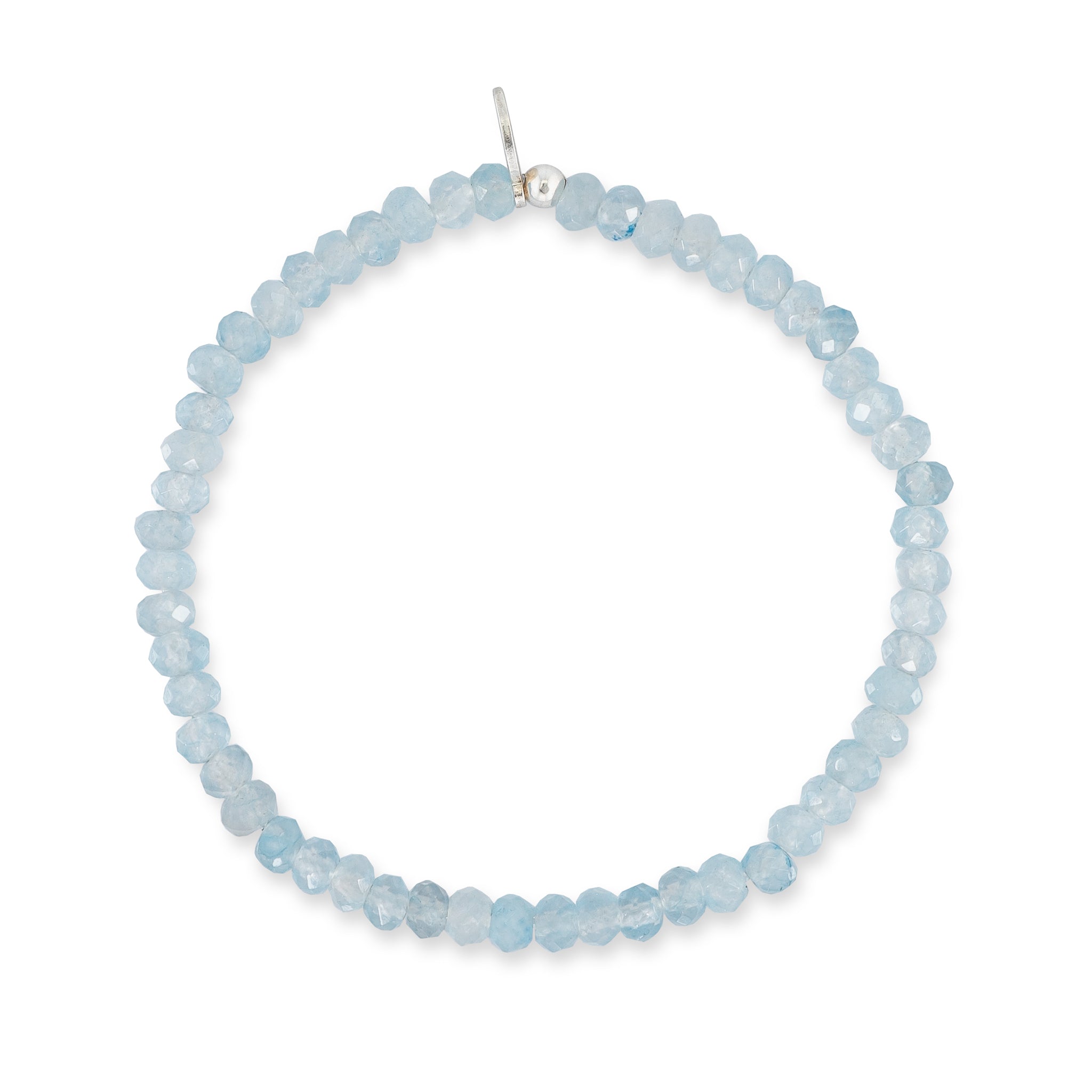 4mm Powder Blue Faceted Jade Beaded Bracelet