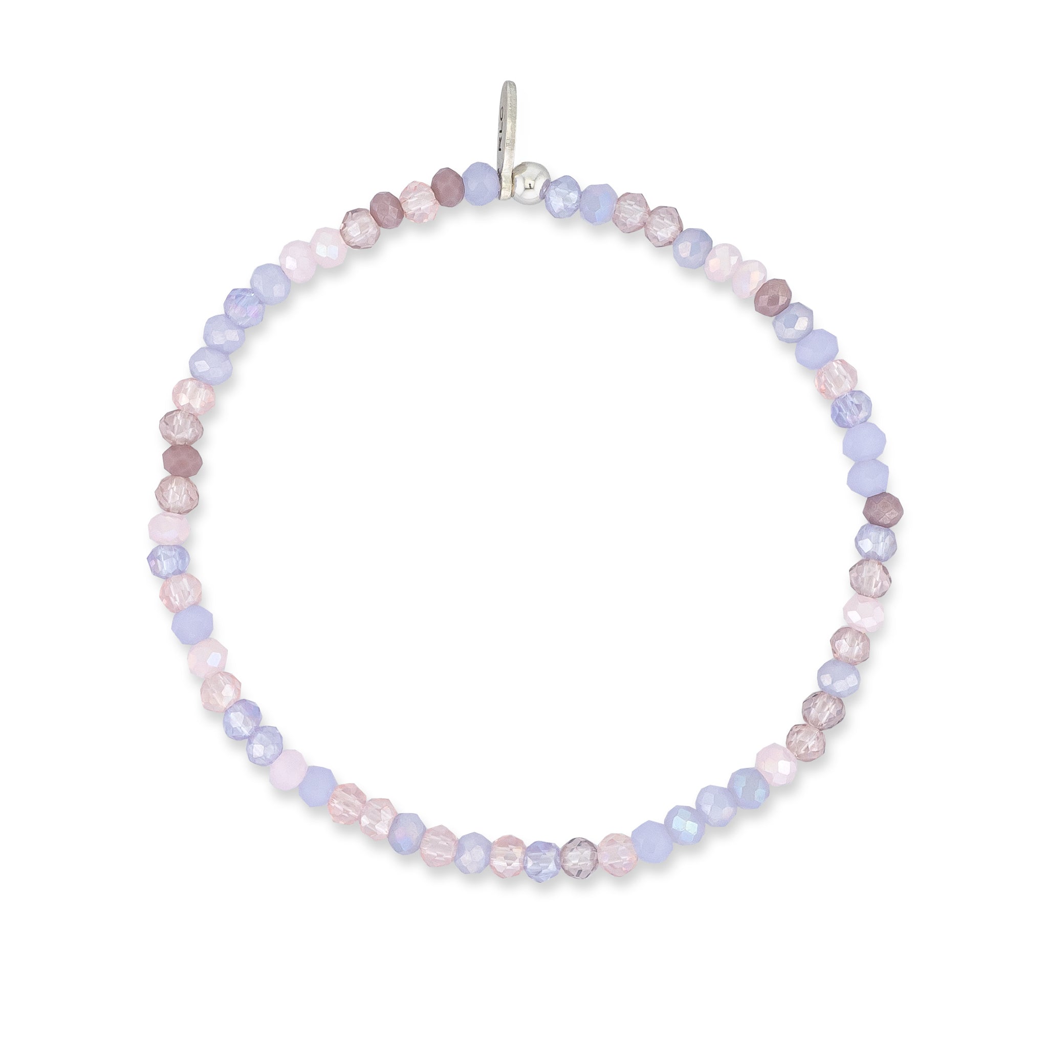 2mm Purple Multicolored Crystal Beaded Bracelet