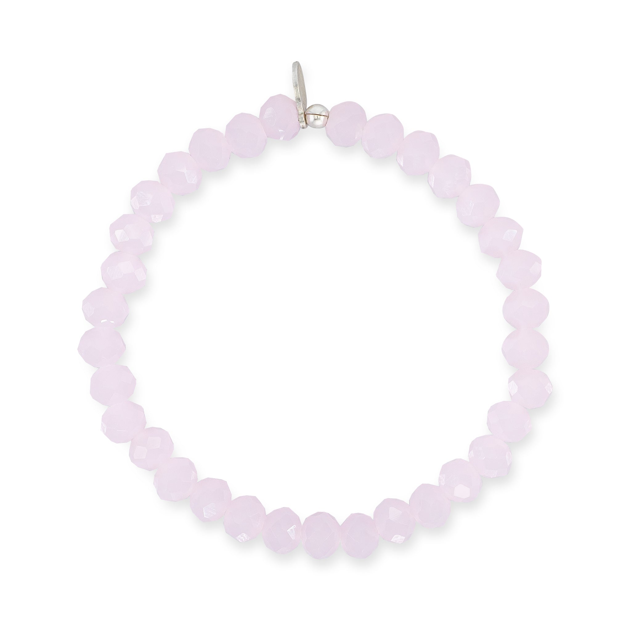 6mm Sheer Pink Crystal Beaded Bracelet