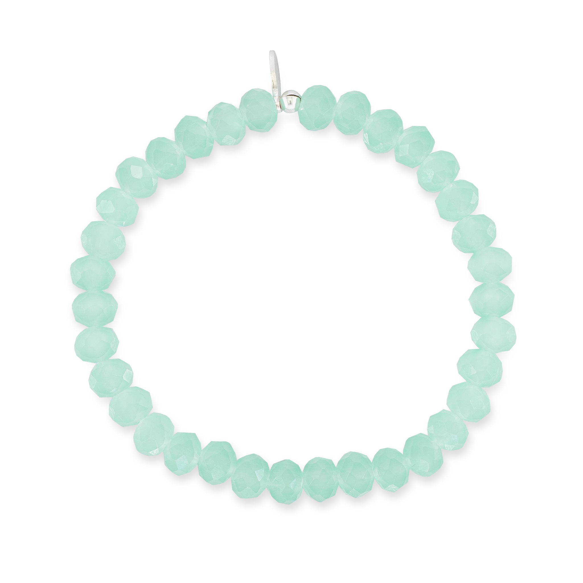 6mm Sheer Mint Green Crystal Beaded Bracelet