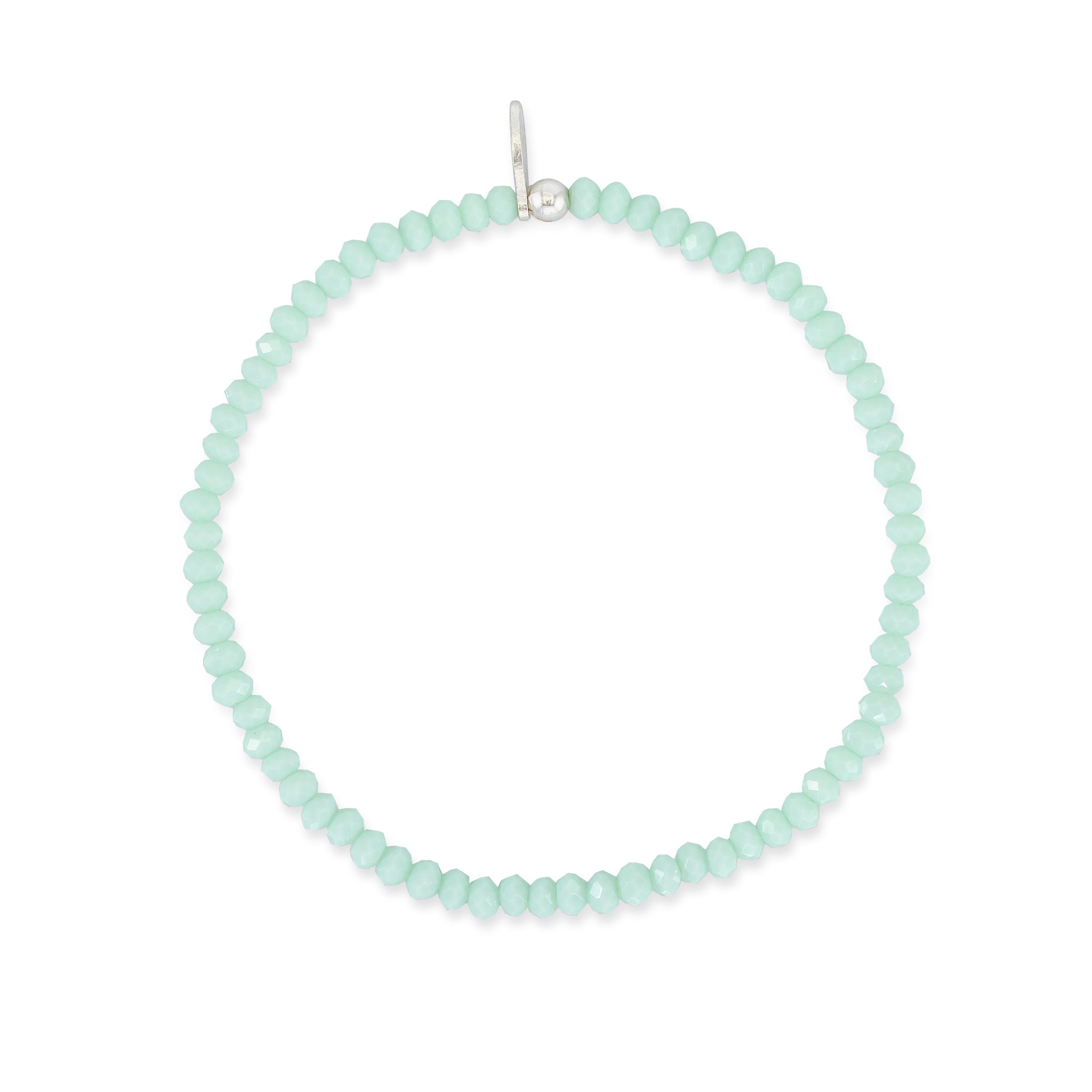 2mm Mint Green Crystal Beaded Bracelet