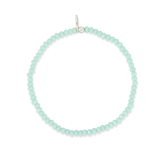 2mm Mint Green Crystal Beaded Bracelet