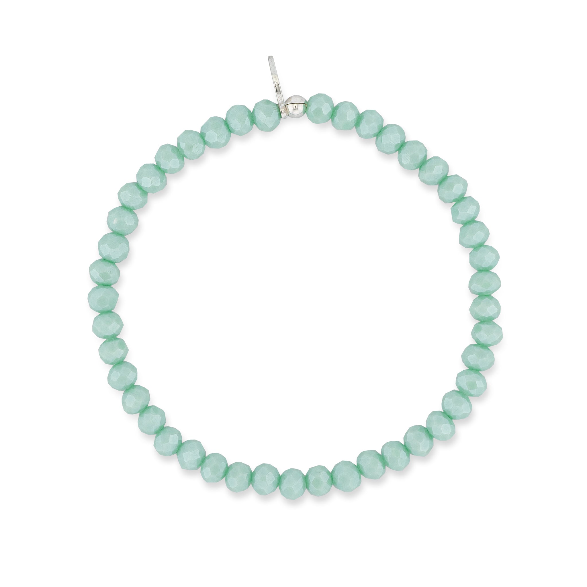 4mm Sparkly Green Crystal Beaded Bracelet