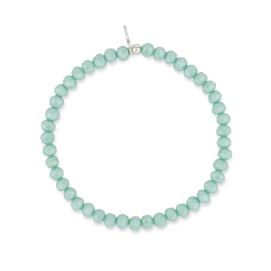 4mm Sparkly Green Crystal Beaded Bracelet