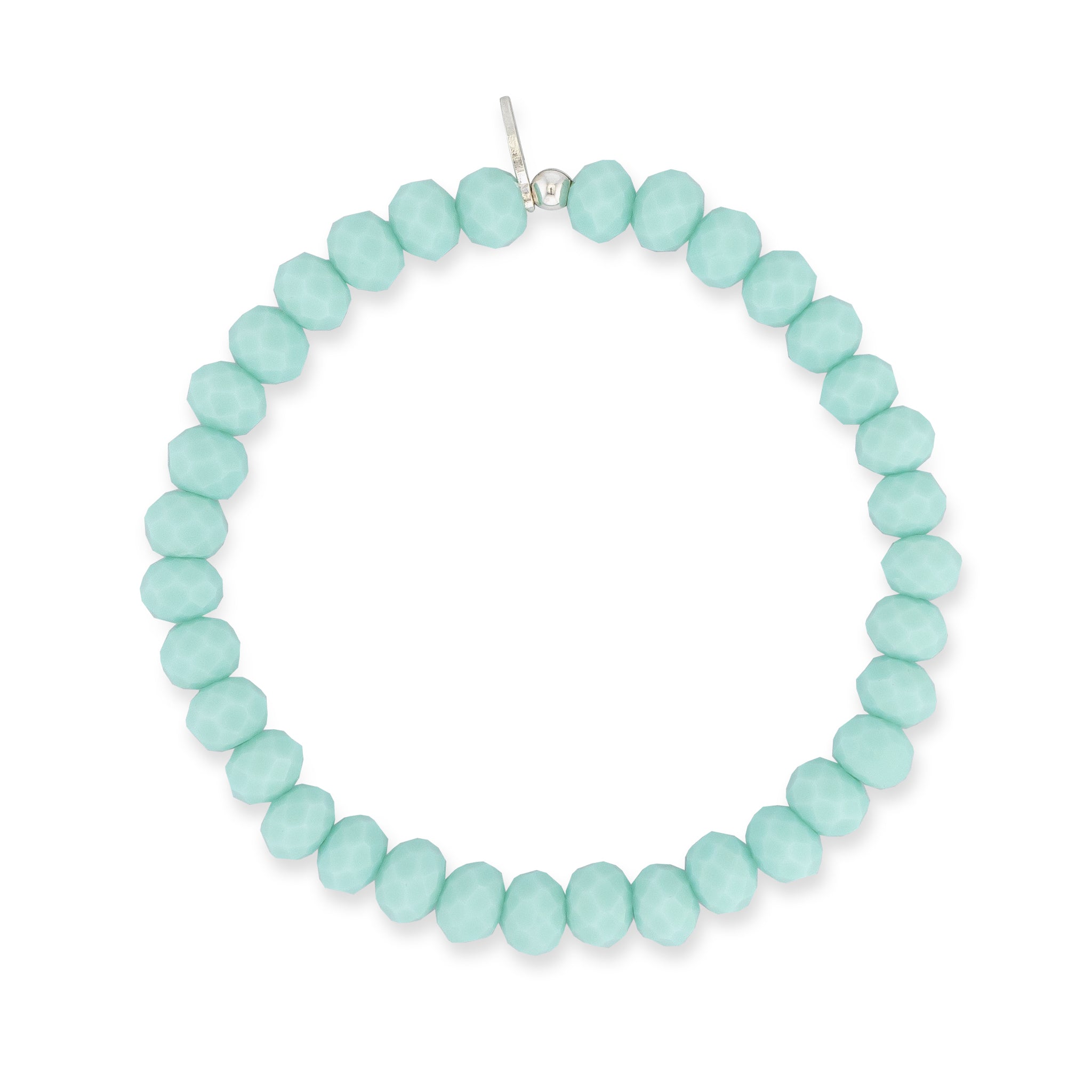 6mm Mint Green Crystal Beaded Bracelet