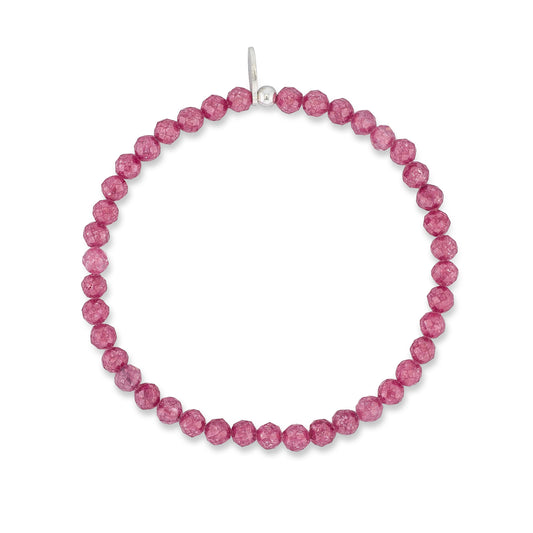 4mm Pink Cubic Zircona Beaded Bracelet