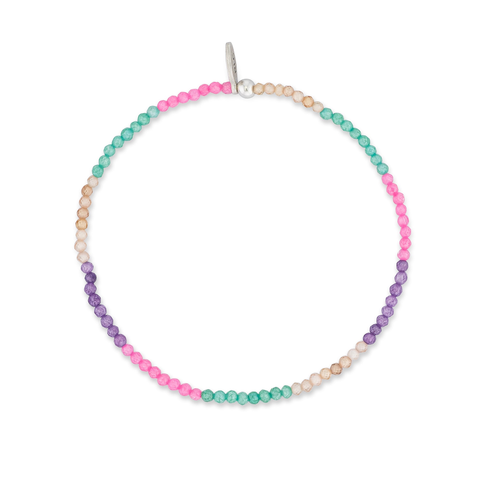 1.5mm Multicolored Cubic Zirconia Itsy Beaded Bracelet