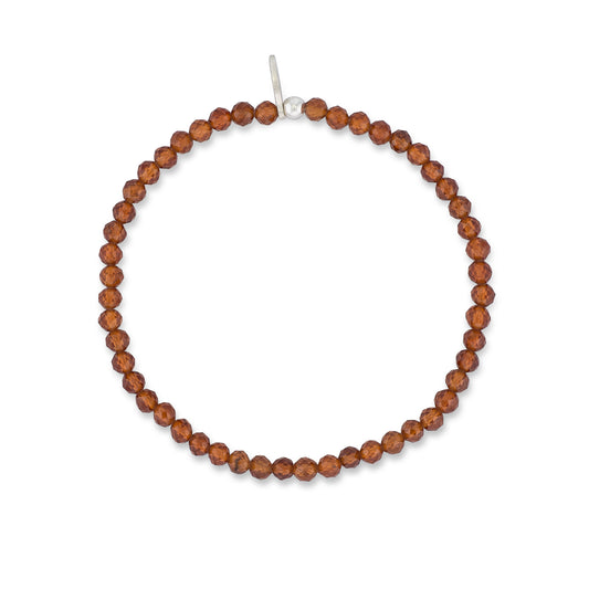 3mm Garnet Beaded Bracelet