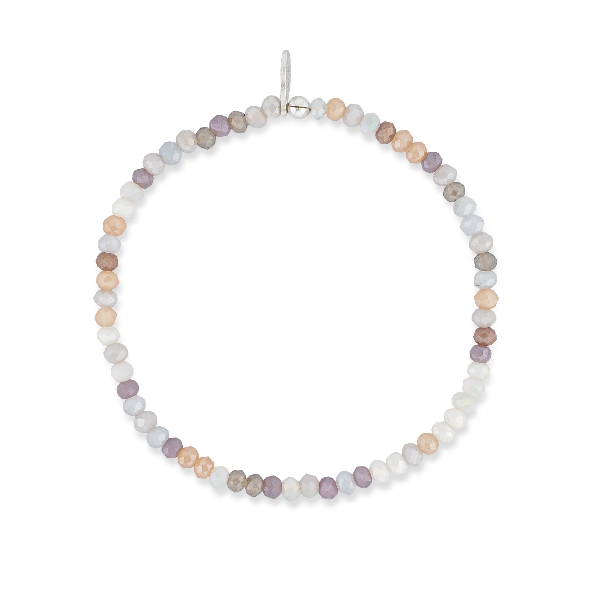 2mm Mocha Multicolored Crystal Beaded Bracelet