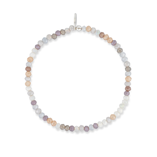 2mm Mocha Multicolored Crystal Beaded Bracelet