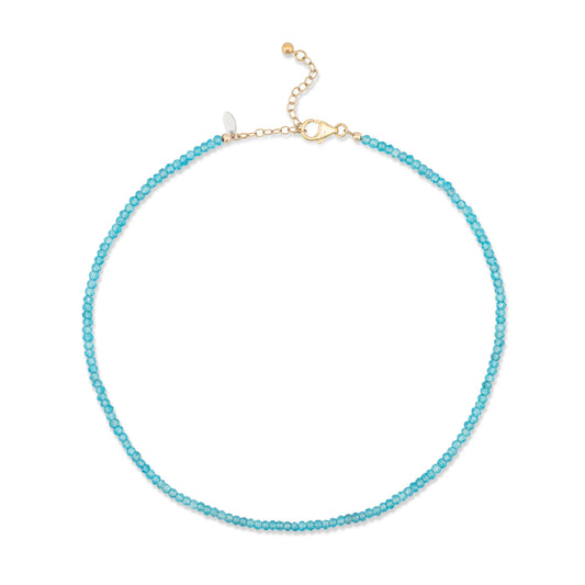 2mm Blue Zircon Adjustable Necklace