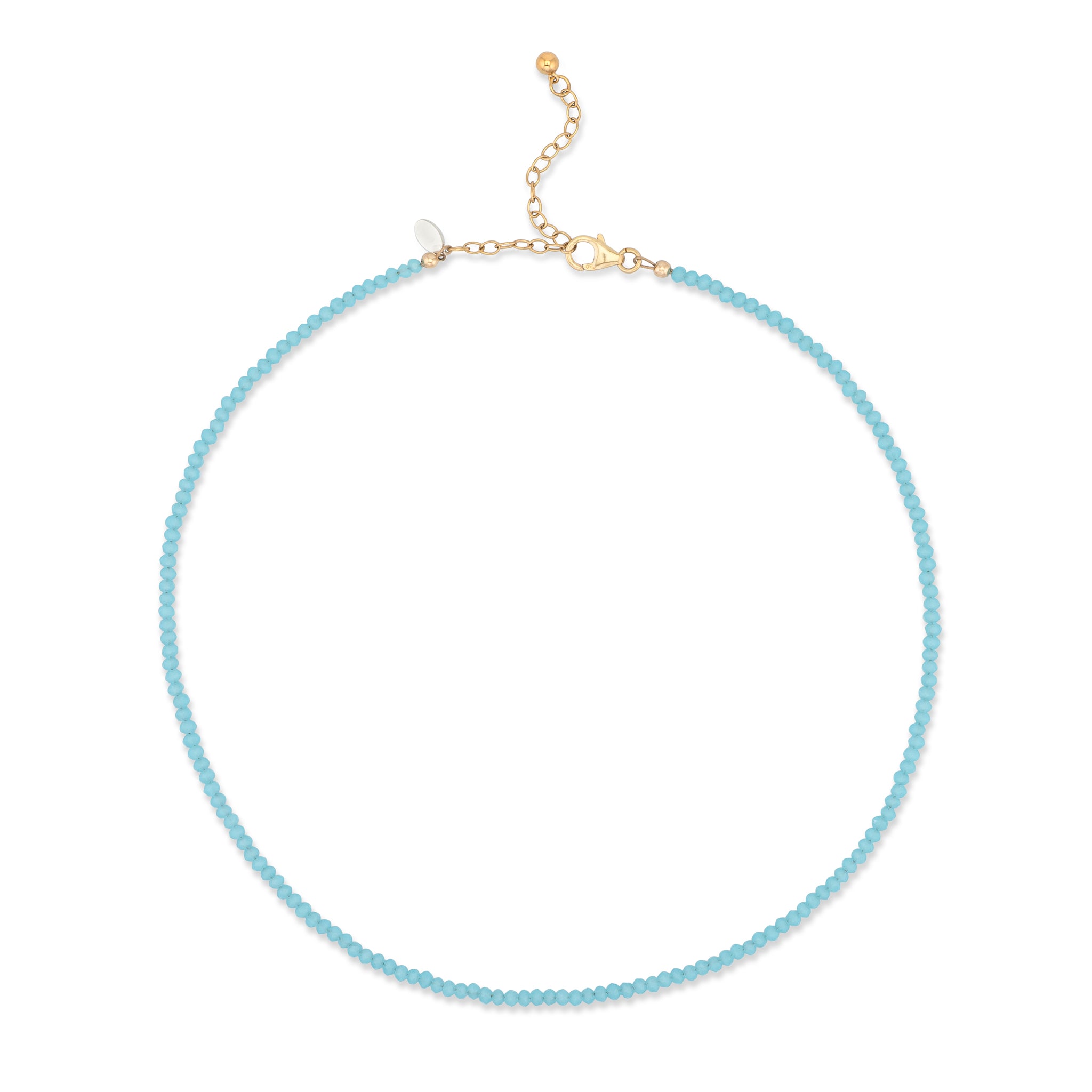 2mm Sky Blue Crystal Beaded Adjustable 15"-17"