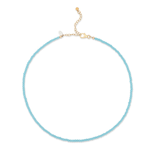 2mm Sky Blue Crystal Beaded Adjustable 15"-17"