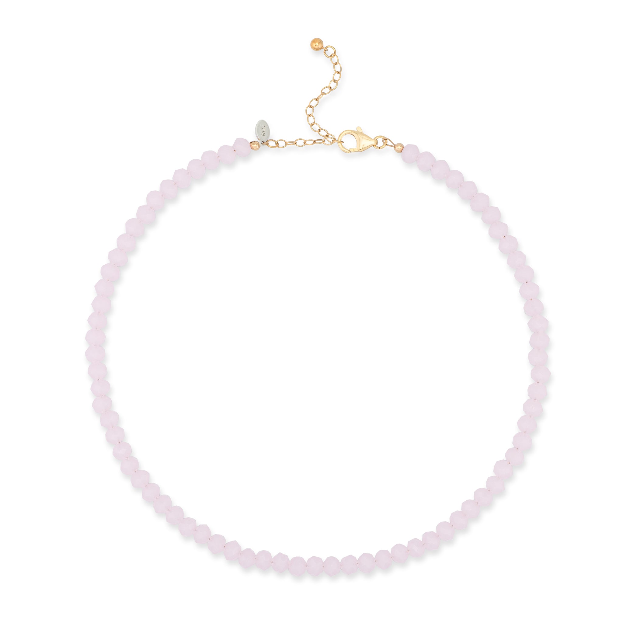 6mm Sheer Pink Crystal Beaded Adjustable Necklace