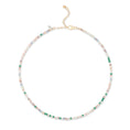 Load image into Gallery viewer, 2mm Bright Green Multicolored Crystal Beaded Adjustable 15"-17"
