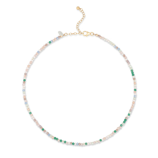 2mm Bright Green Multicolored Crystal Beaded Adjustable 15"-17"