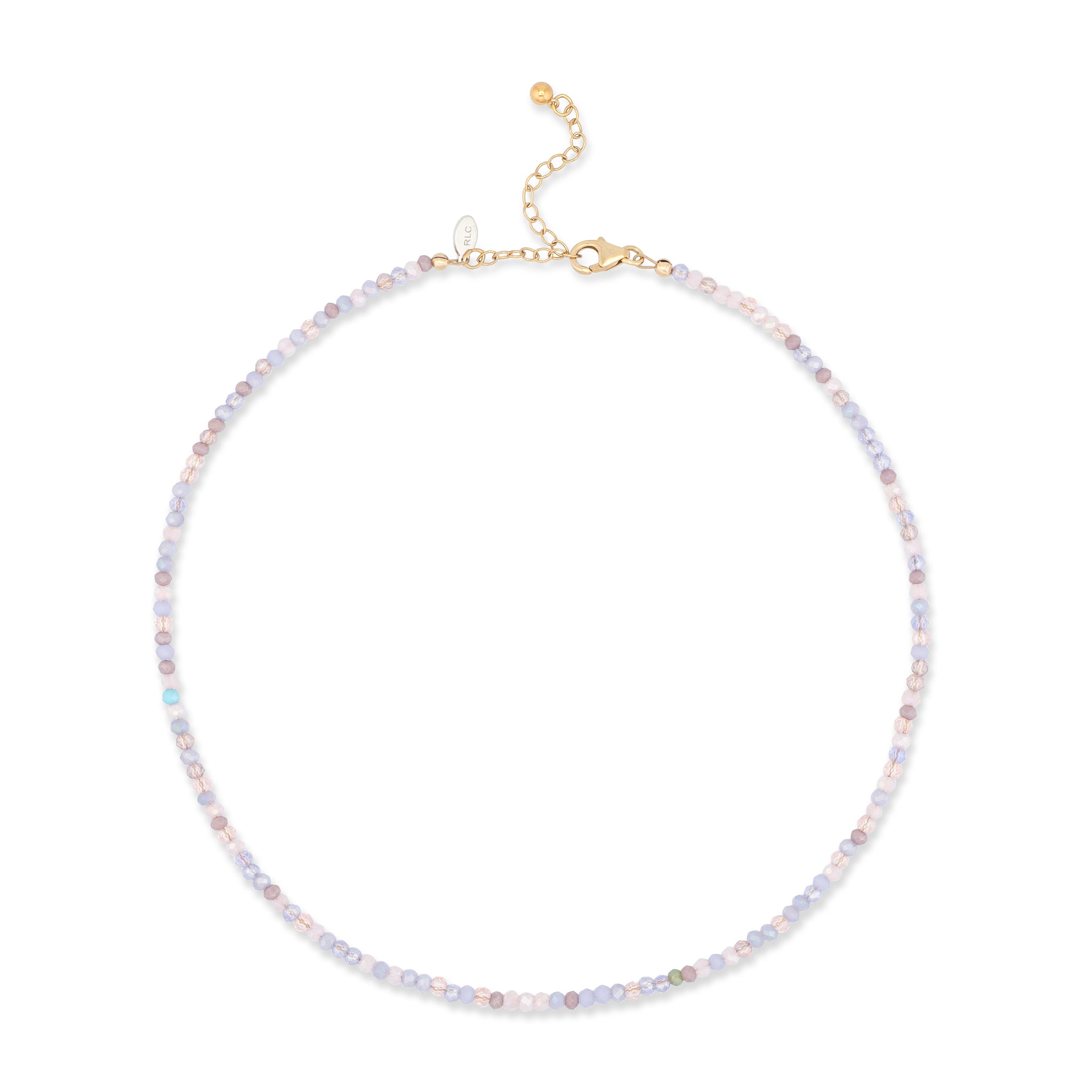 2mm Purple Multicolored Crystal Beaded Adjustable 15"-17"