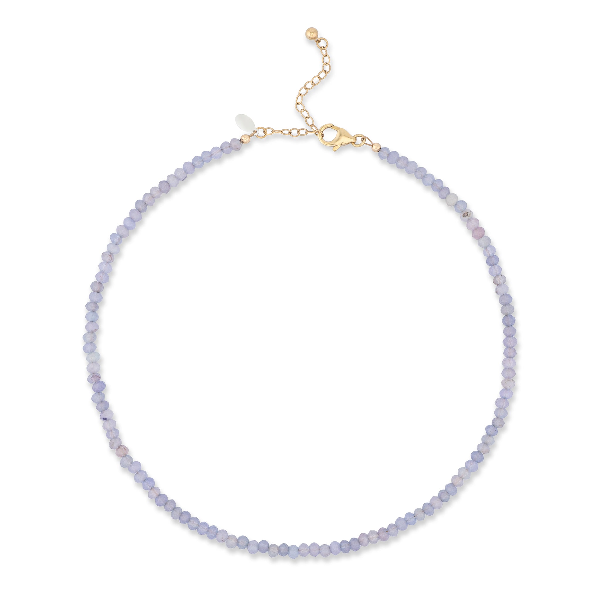 4mm Lavender Faceted Jade Beaded Adjustable Necklace