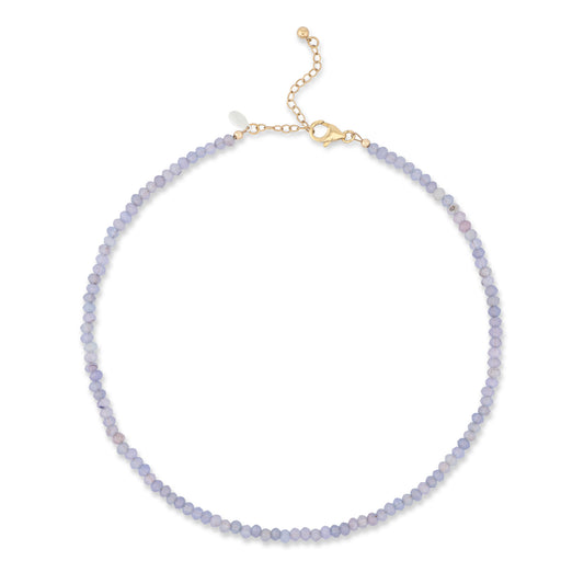 4mm Lavender Faceted Jade Beaded Adjustable Necklace