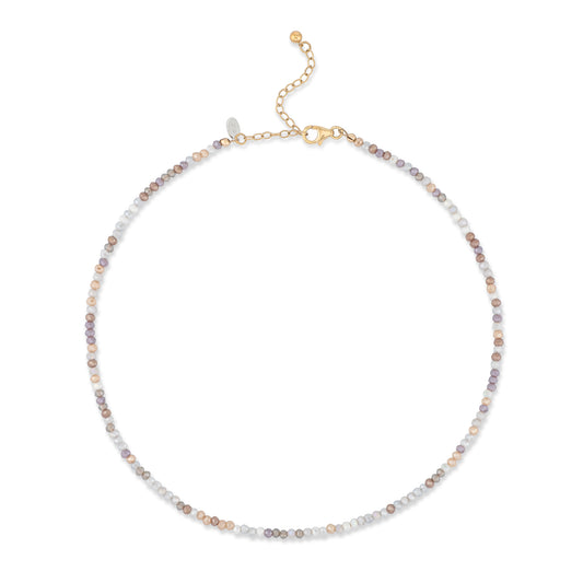 2mm Mocha Multicolored Crystal Beaded Adjustable 15"-17"