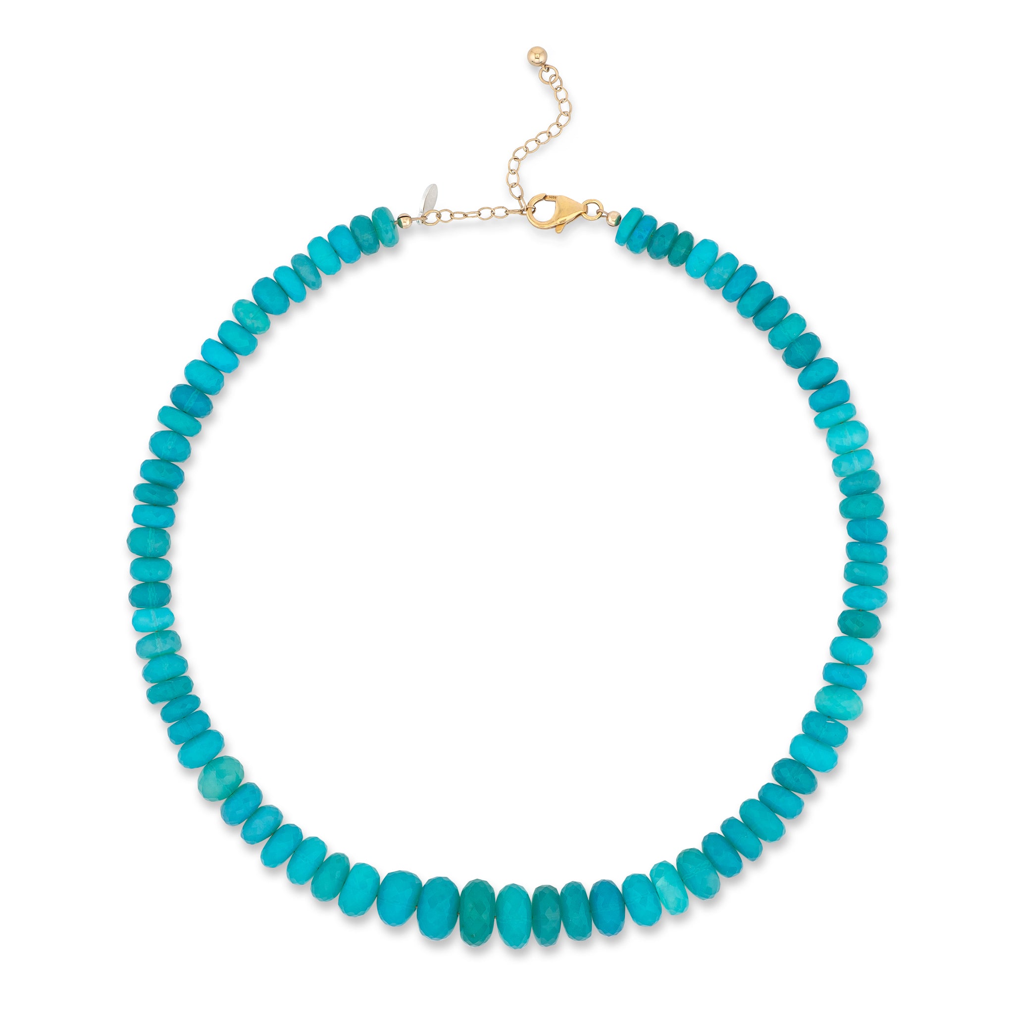 Enhanced Blue Opal Adjustable Beaded Necklace