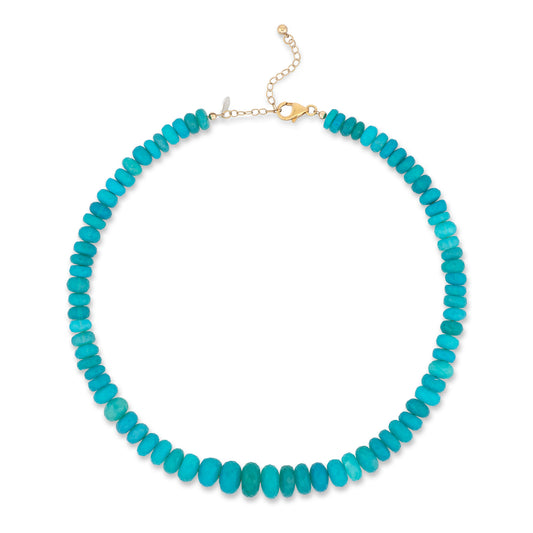 Enhanced Blue Opal Adjustable Beaded Necklace