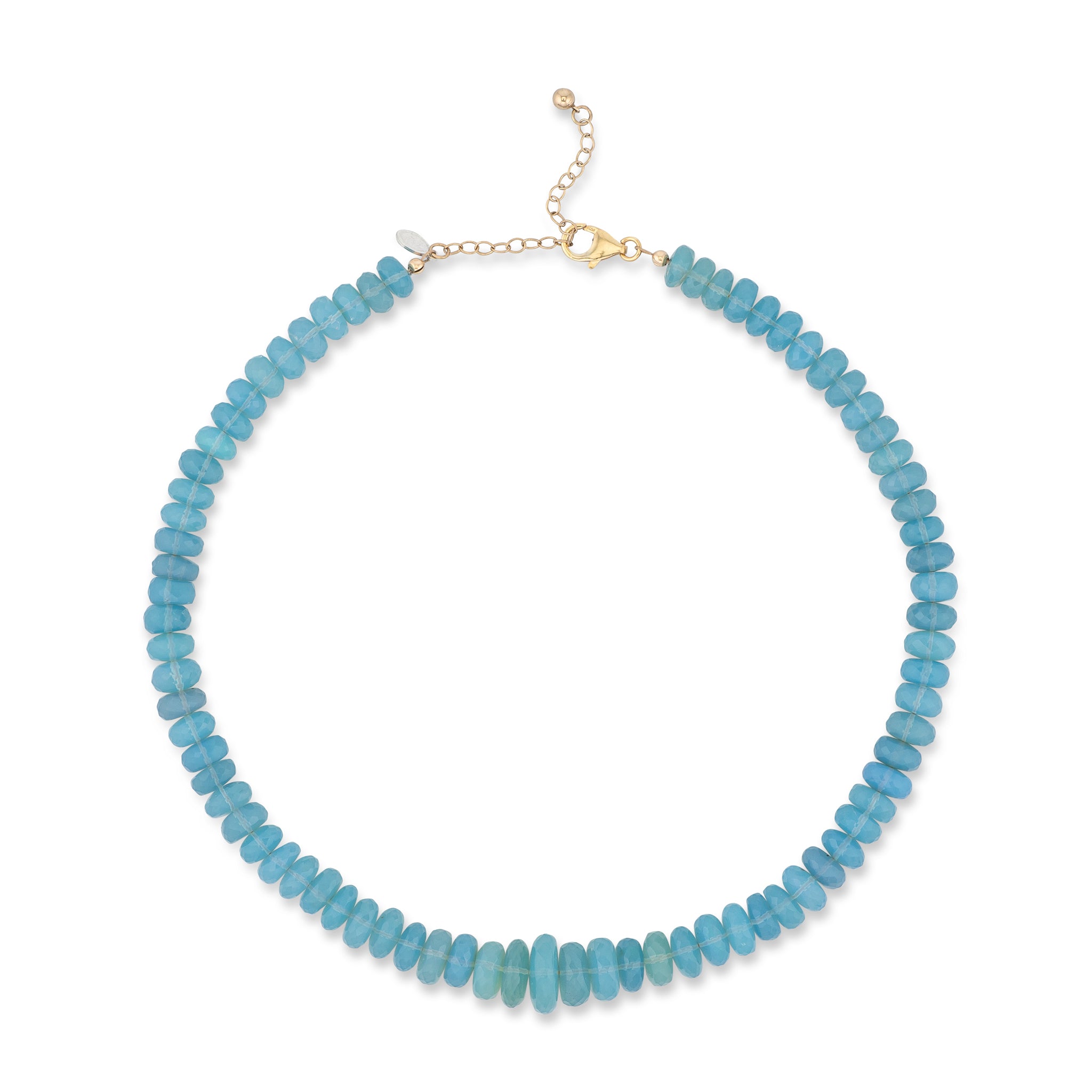 Enhanced Light Blue Opal Adjustable Beaded Necklace