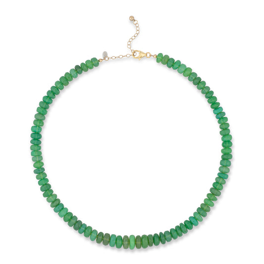 Enhanced Green Opal Adjustable Beaded Necklace