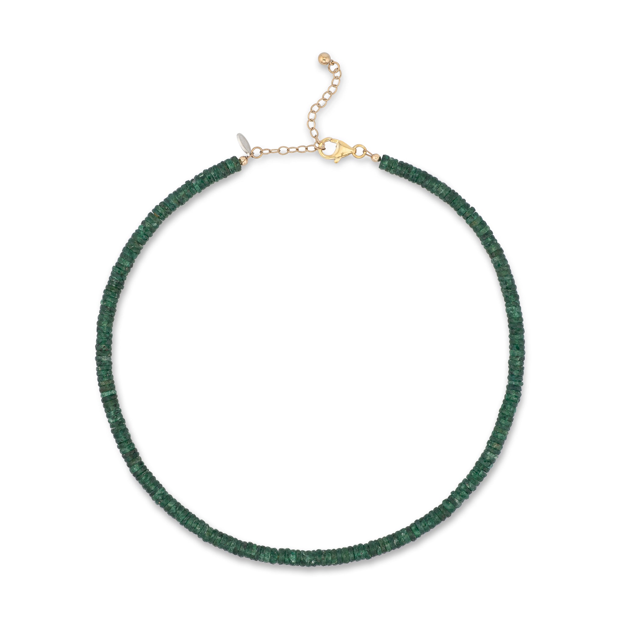 Green Aventurine Adjustable Beaded Necklace 15"-17"