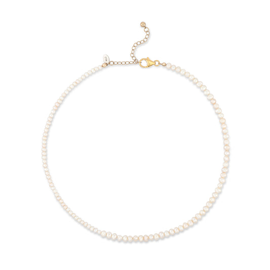 Mixed Size Freshwater Pearl Adjustable Beaded Necklace 15"-17"