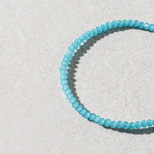 2mm Sky Blue Crystal Beaded Bracelet