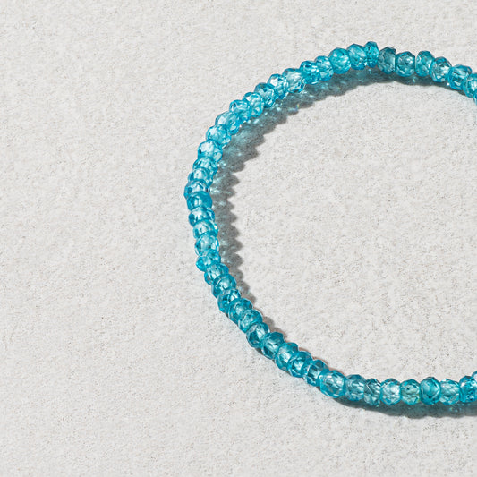 2mm Blue Zircon Beaded Bracelet