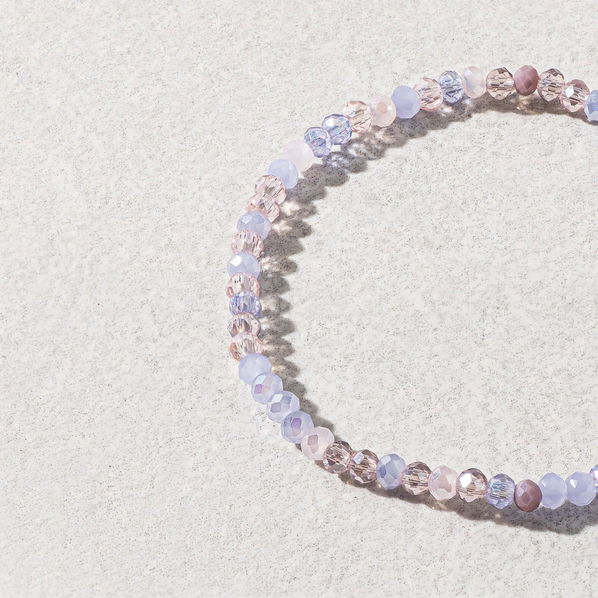 2mm Purple Multicolored Crystal Beaded Bracelet