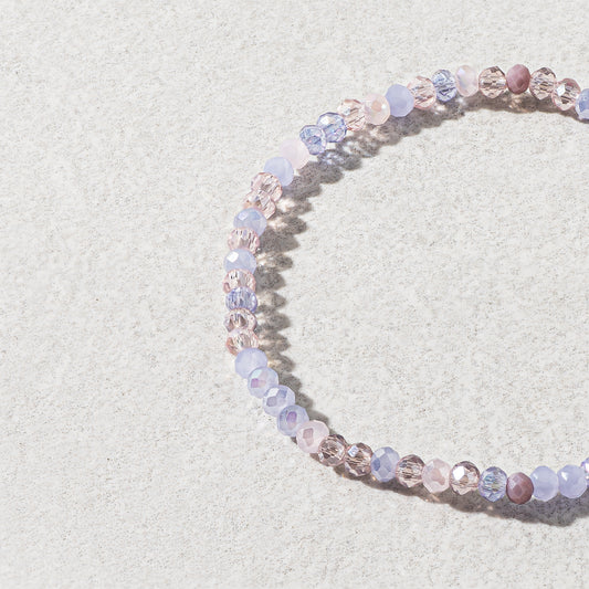 2mm Purple Multicolored Crystal Beaded Bracelet