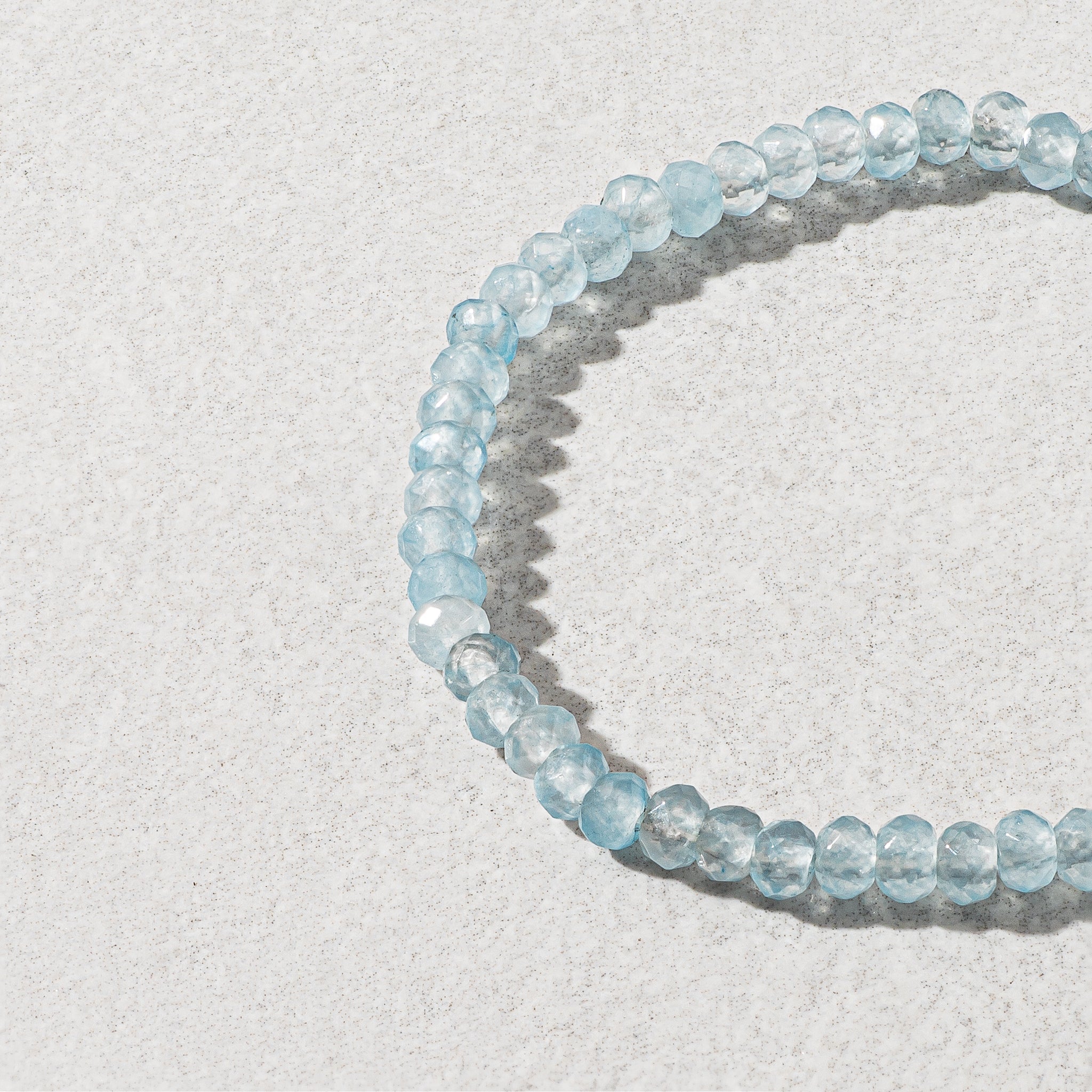 4mm Powder Blue Faceted Jade Beaded Bracelet
