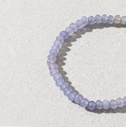 4mm Lavender Faceted Jade Beaded Bracelet