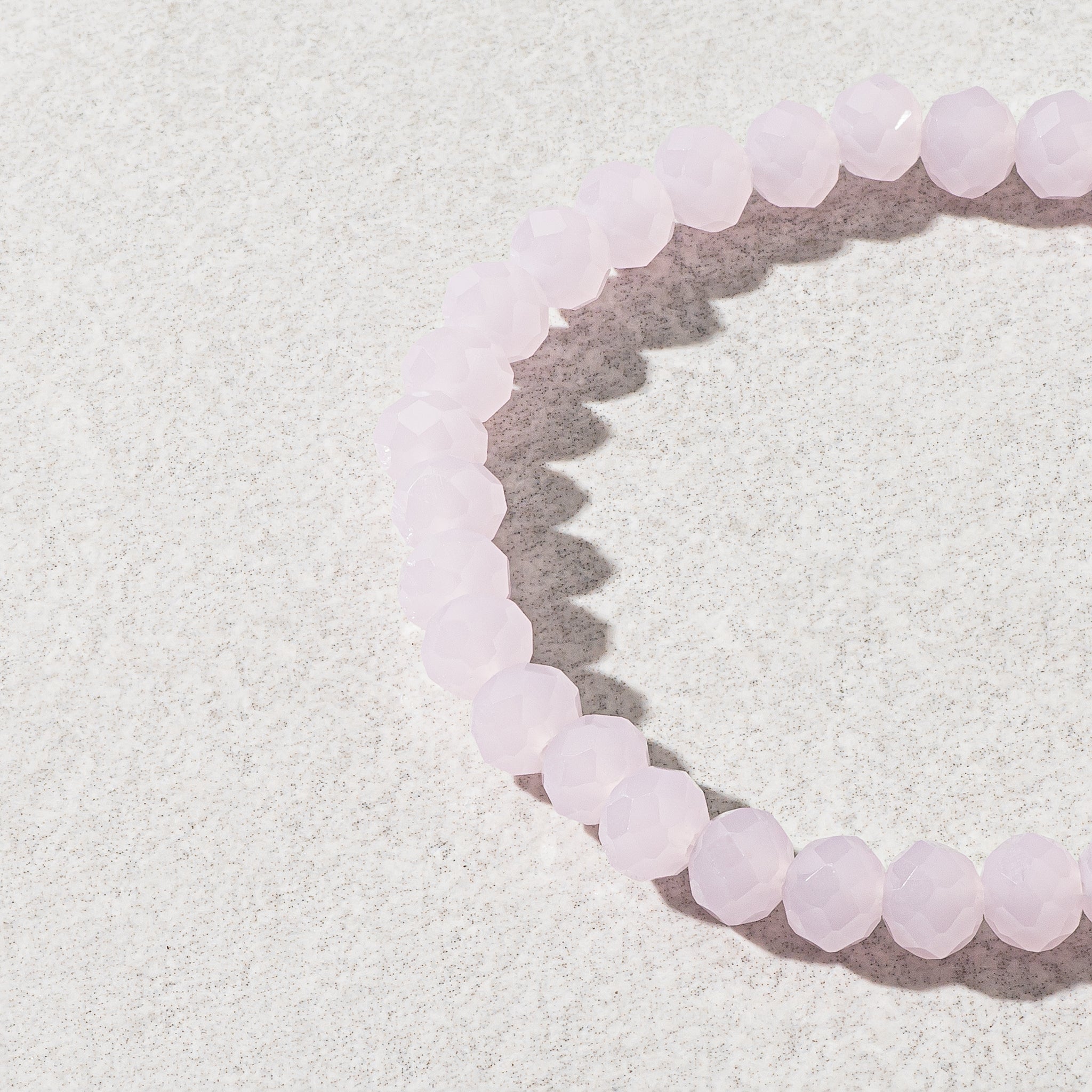 6mm Sheer Pink Crystal Beaded Bracelet