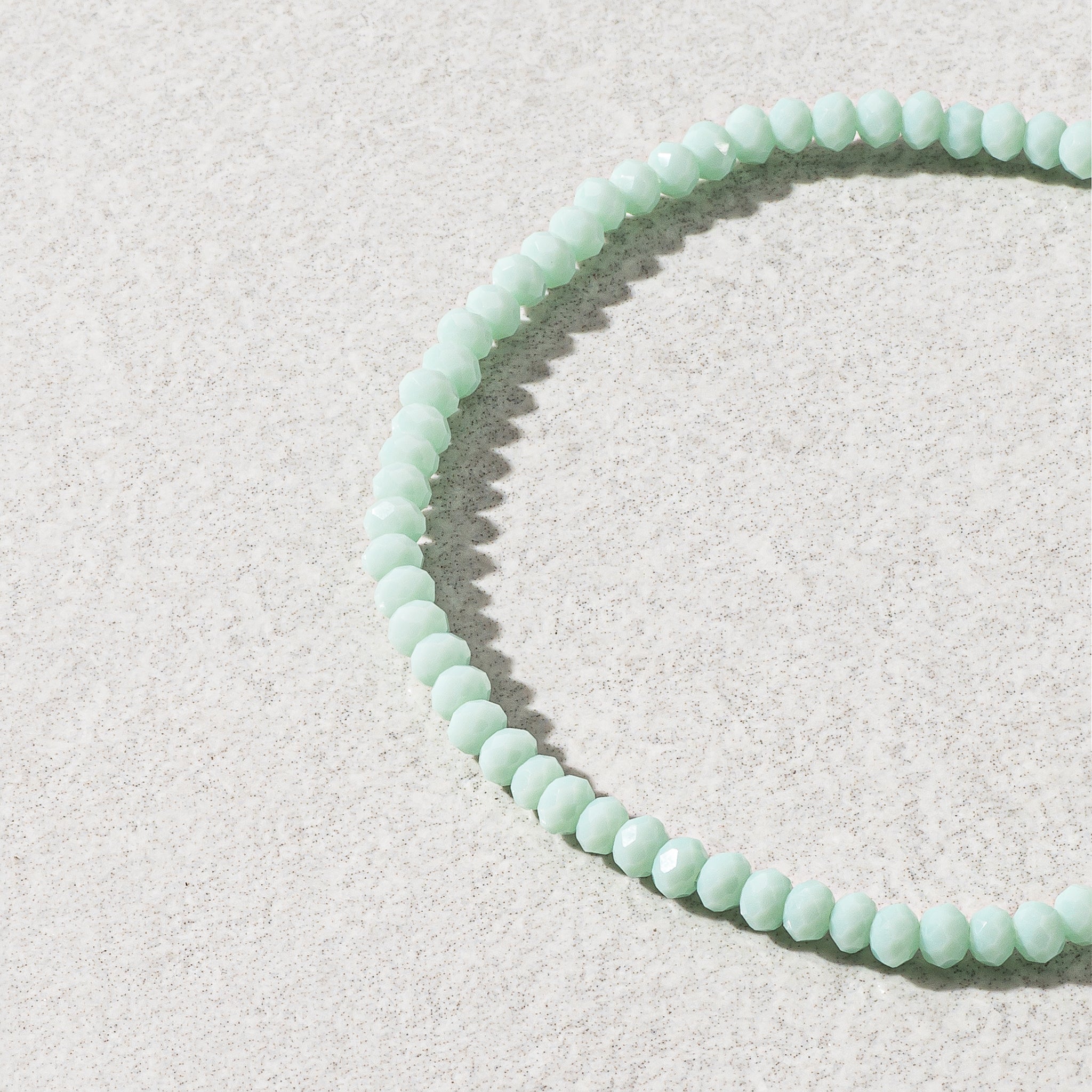 2mm Mint Green Crystal Beaded Bracelet